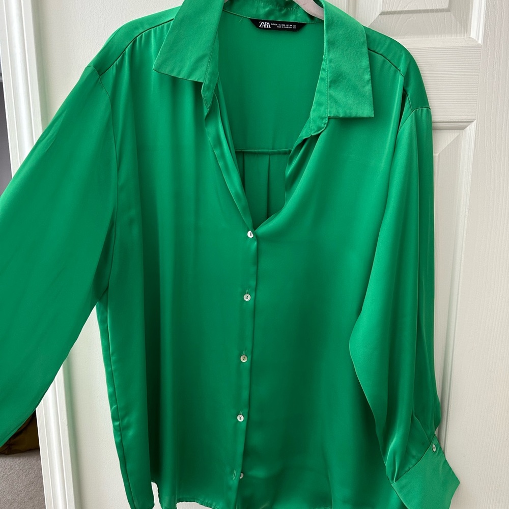 Zara satin effect flowy blouse, size XXL
